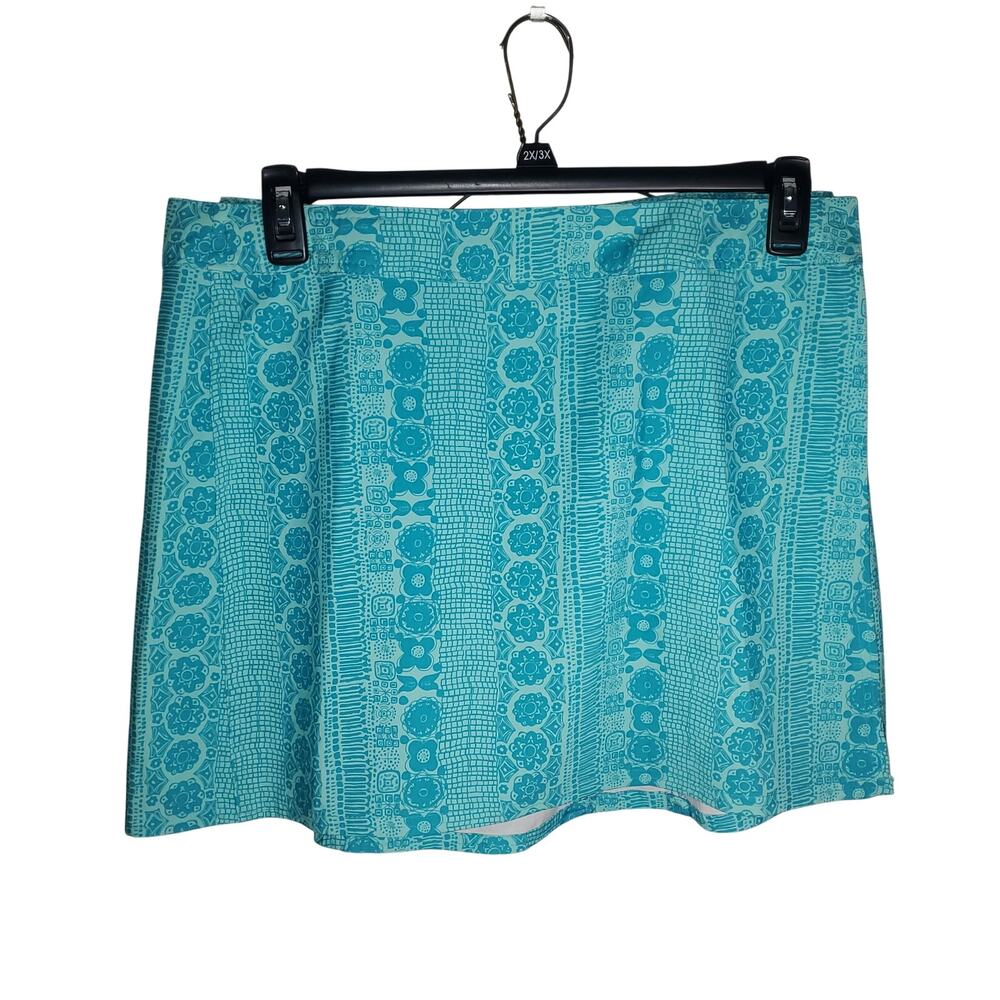 Ripskirt Hawaii Wrap Skirt Teal Paia Beach GLASS Patchwork Large Resort Beach